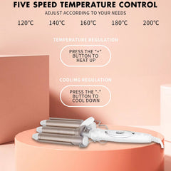 3 Barrel Hair Curling Iron Ceramic Hair Waver Professional Styler for All Hair Types