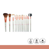 Aqua color line 15 pieces Brush Set.