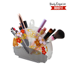 8007 Beauty Organizer With Handle , Makeup Tools Holder For Brushes, Scissors, Razors And More