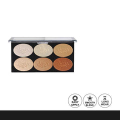 Aqua Color Line 6 Color Highlighter Palette