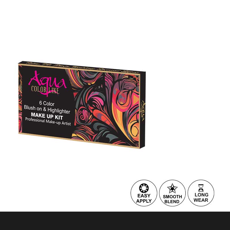 Aqua Color Line 6 Color Highlighter Palette