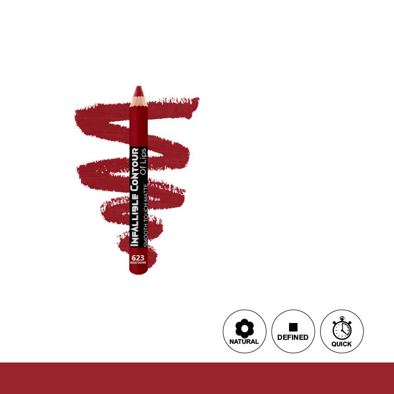 Glamorous Face Infallible Contour Matte Jumbo Eye & Lip Pencil – Smooth Touch 623 Bold Desire
