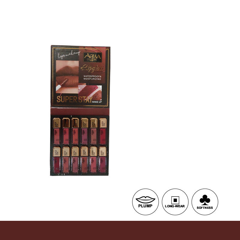 Aqua Color Line Super Stay Lip Gloss Ultra HD C-Shiny (12 Pcs Set)