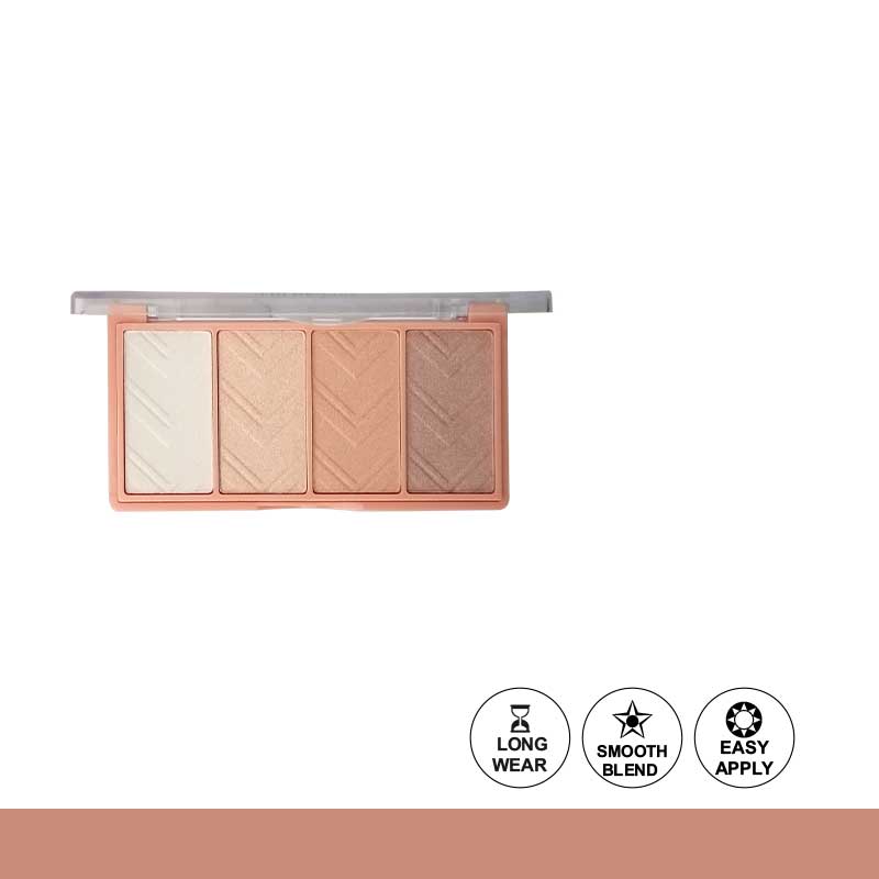 Aqua Color Line 4 Color Bloom Highlighter – Smooth Blend Shimmer Highlighter (Shade C)