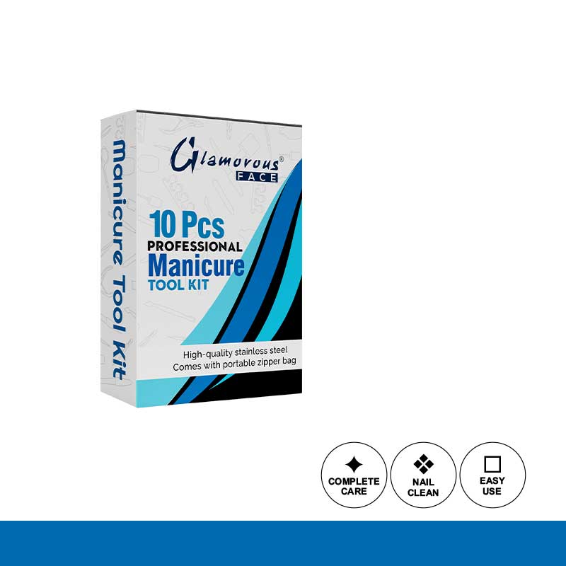 Glamorous Face 10 Pieces Professional Manicure Tool Kit