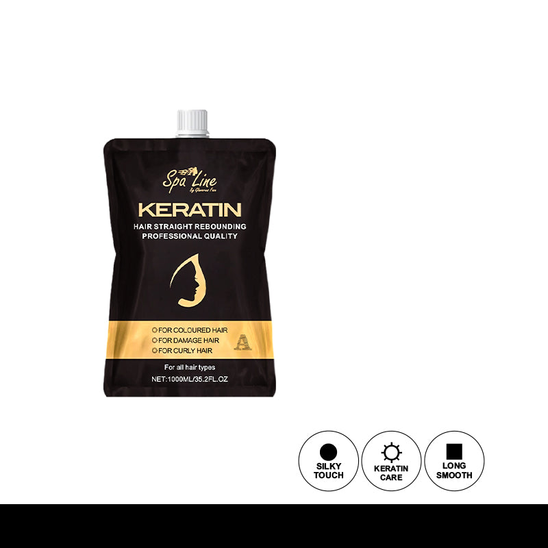 Spa Line By Glamorous Face Keratin Professional Hair Straight Rebounding – For Colored, Damaged, and Curly Hair