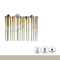 Glamorous Face 15-Piece Eye & Face Makeup Brush Set – Professional Brushes for Flawless Application