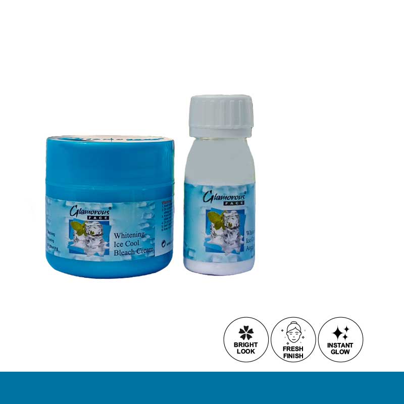 Glamorous Face Ice Cool Bleach Cream, For Soothing, Glowing & Brightening.