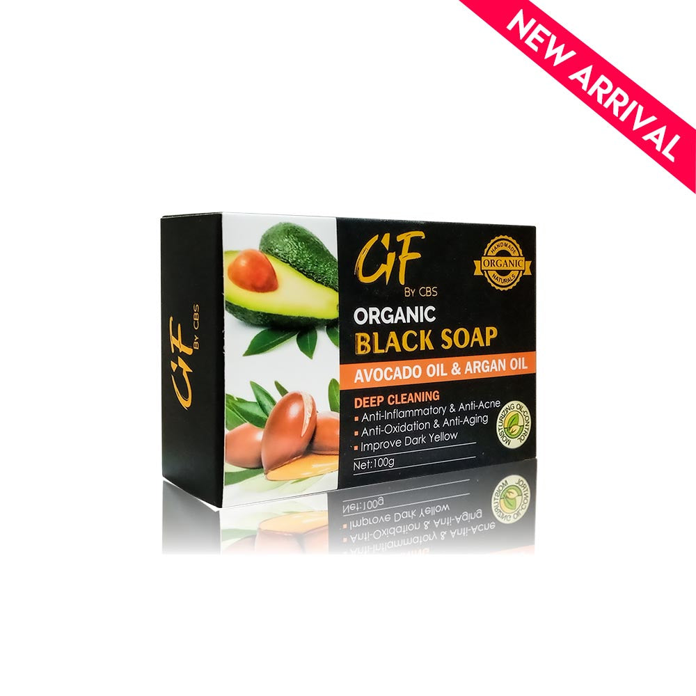 Glamorous Face Organic Black Soap Avocado & Argan oil