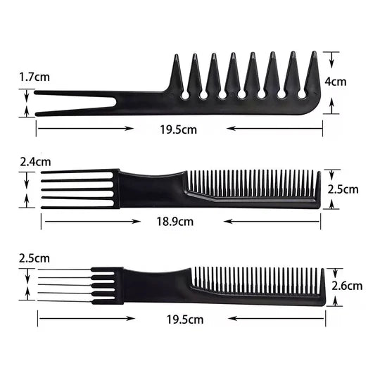 Pack Of 10 Piece Professional Hair Styling Comb Set. (240)